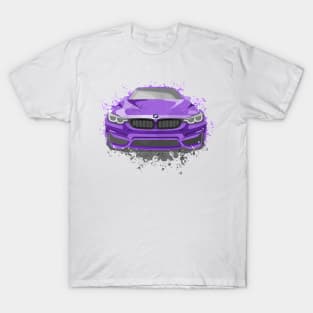 Purple Sports Car Illustration in Watercolor style T-Shirt